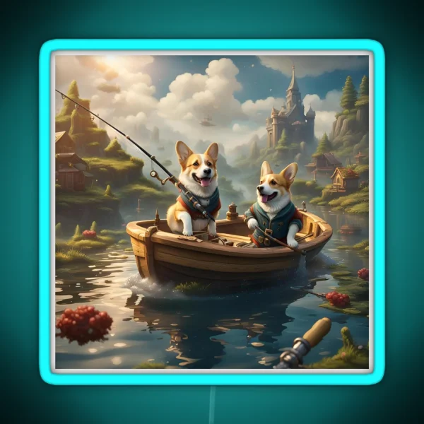 Fishin Pups RGB Neon Sign