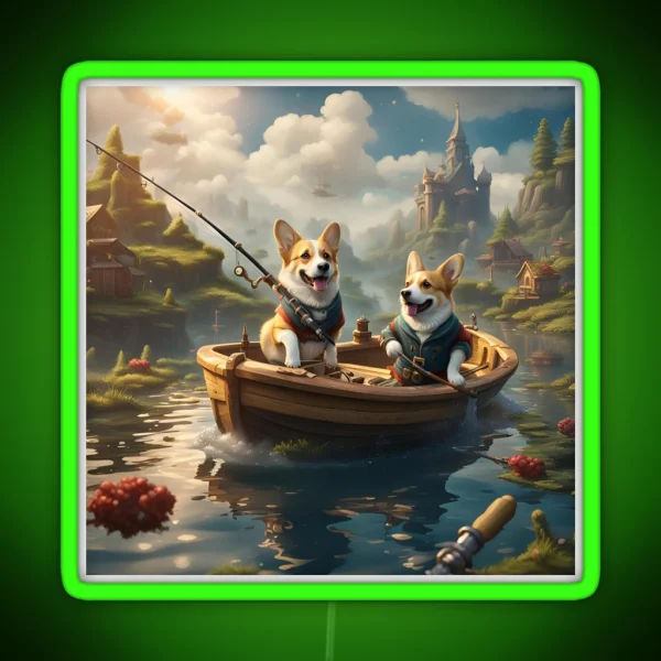 Fishin Pups RGB Neon Sign
