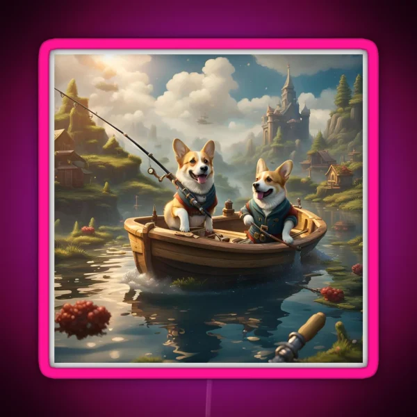 Fishin Pups RGB Neon Sign