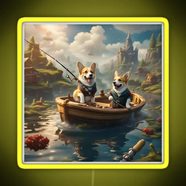 Fishin Pups RGB Neon Sign