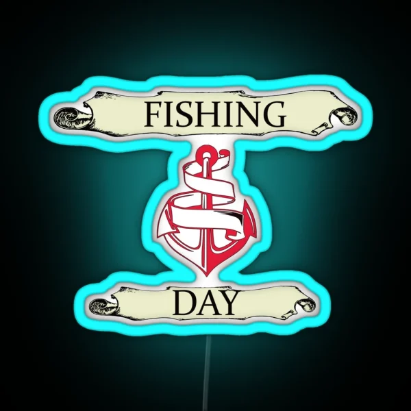 Fishing Day RGB Neon Sign