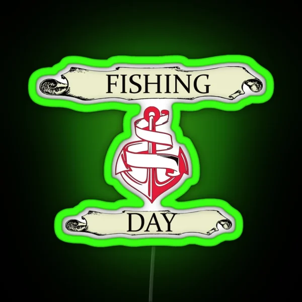 Fishing Day RGB Neon Sign