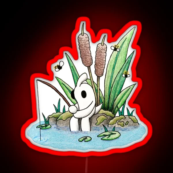Fishing Dood Pond Scene RGB Neon Sign