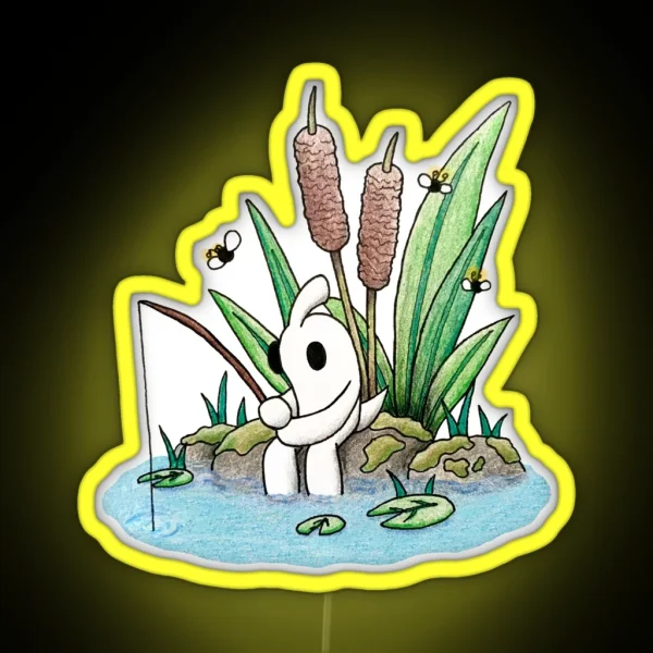 Fishing Dood Pond Scene RGB Neon Sign