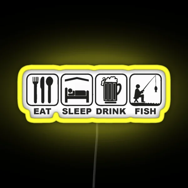 FISHING EAT SLEEP FISH RGB Neon Sign