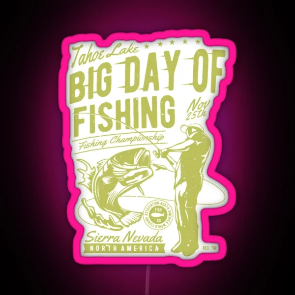 Fishing Fishermen Fishing Angler Sport 63 Fisher RGB Neon Sign