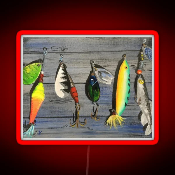 Fishing Lures Artwork By Jolene Edwards RGB Neon Sign