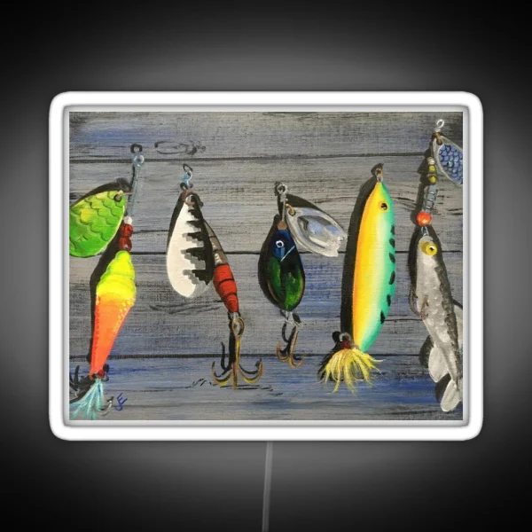 Fishing Lures Artwork By Jolene Edwards RGB Neon Sign