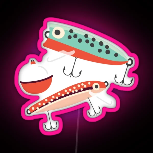 Fishing Lures RGB Neon Sign