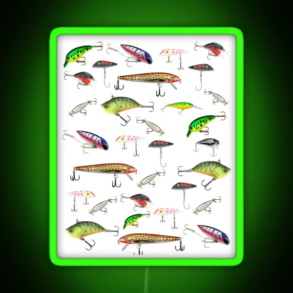 Fishing Lures RGB Neon Sign