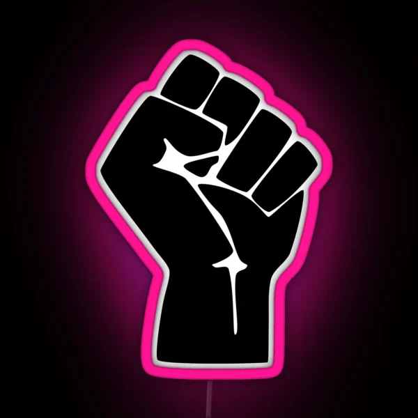 Fist Resistance Resist Protest March RGB Neon Sign