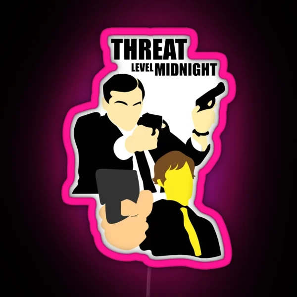 Five The Office Threat Level Midnight Film Theft Of RGB Neon Sign