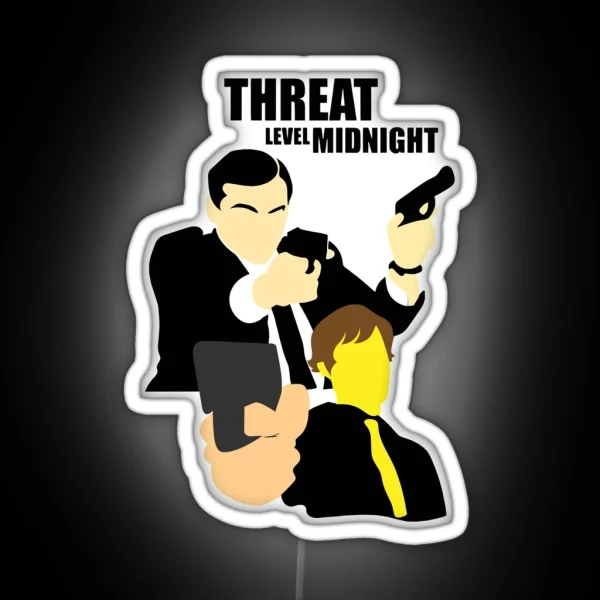 Five The Office Threat Level Midnight Film Theft Of RGB Neon Sign