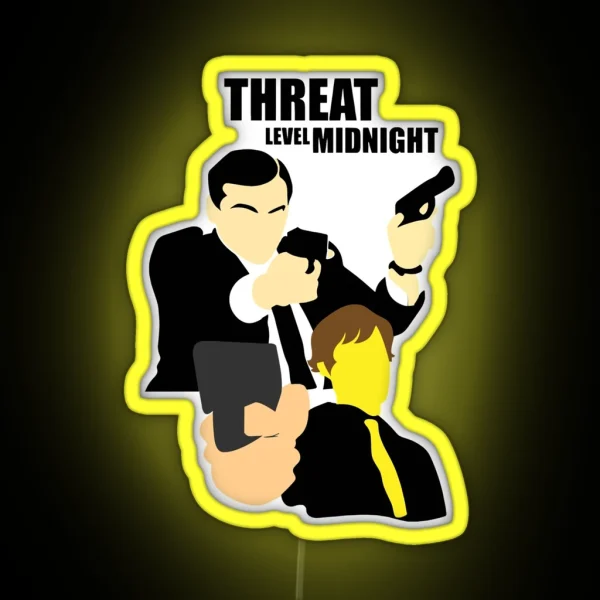 Five The Office Threat Level Midnight Film Theft Of RGB Neon Sign
