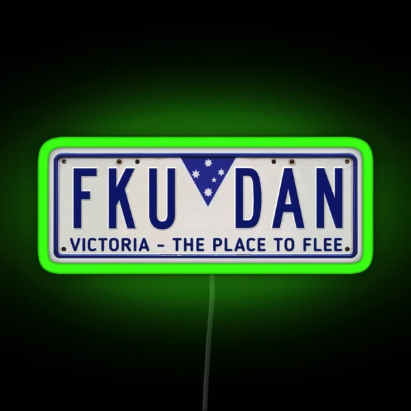 FKU DAN Number Plate RGB Neon Sign
