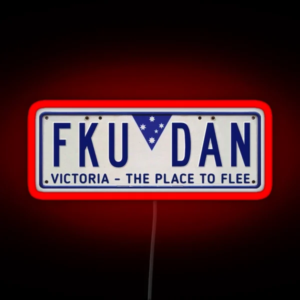 FKU DAN Number Plate RGB Neon Sign