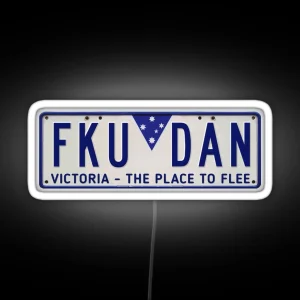 FKU DAN Number Plate RGB Neon Sign