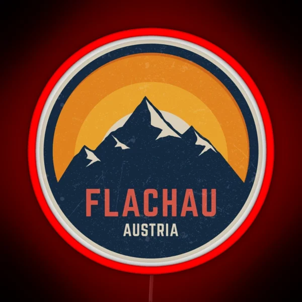 Flachau Austria Mountain Design RGB Neon Sign