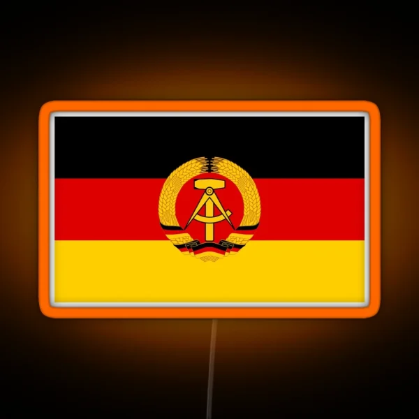 Flag East Germany German Democratic Republic GDR DDR RGB Neon Sign