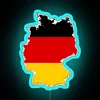 Flag Map Of Germany German Deutschland Country Map Outline With National Flag Inside RGB Neon Sign - Image 2