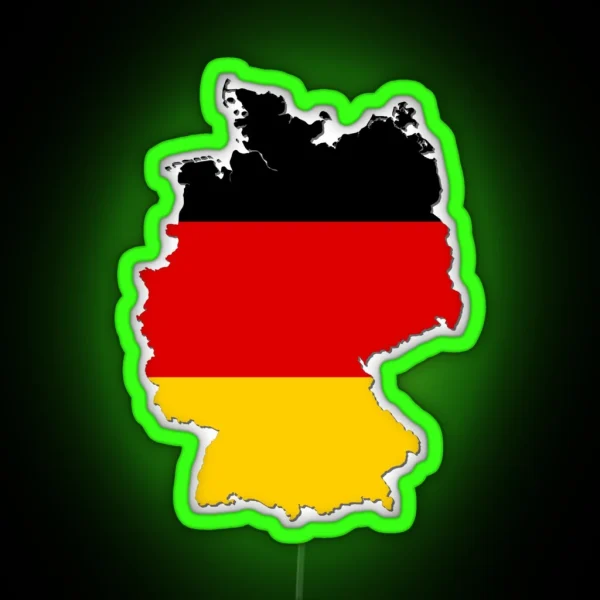 Flag Map Of Germany German Deutschland Country Map Outline With National Flag Inside RGB Neon Sign