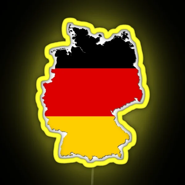 Flag Map Of Germany German Deutschland Country Map Outline With National Flag Inside RGB Neon Sign