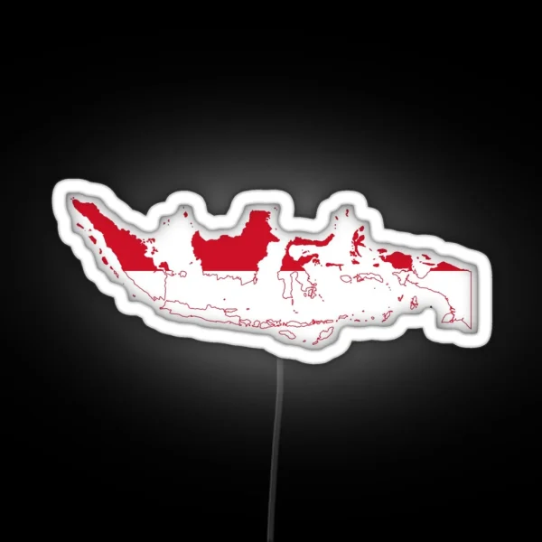 Flag Map Of Indonesia RGB Neon Sign