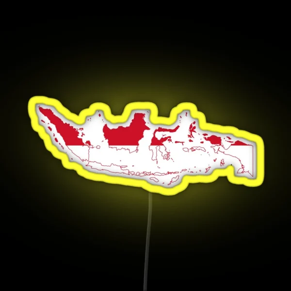 Flag Map Of Indonesia RGB Neon Sign