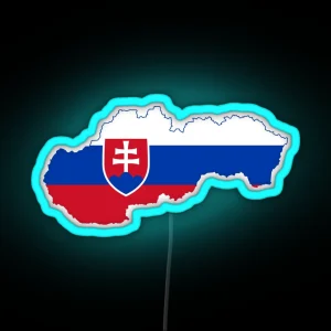 Flag Map Of Slovakia RGB Neon Sign