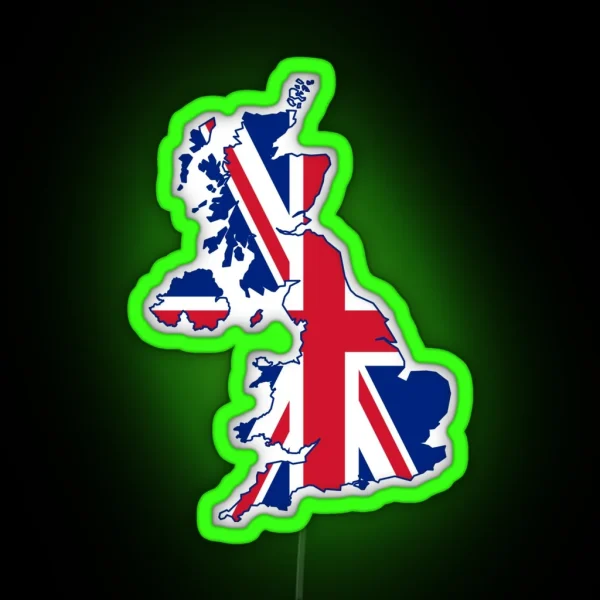 Flag Map Of The United Kingdom RGB Neon Sign