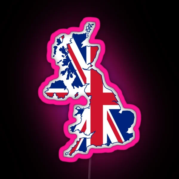 Flag Map Of The United Kingdom RGB Neon Sign