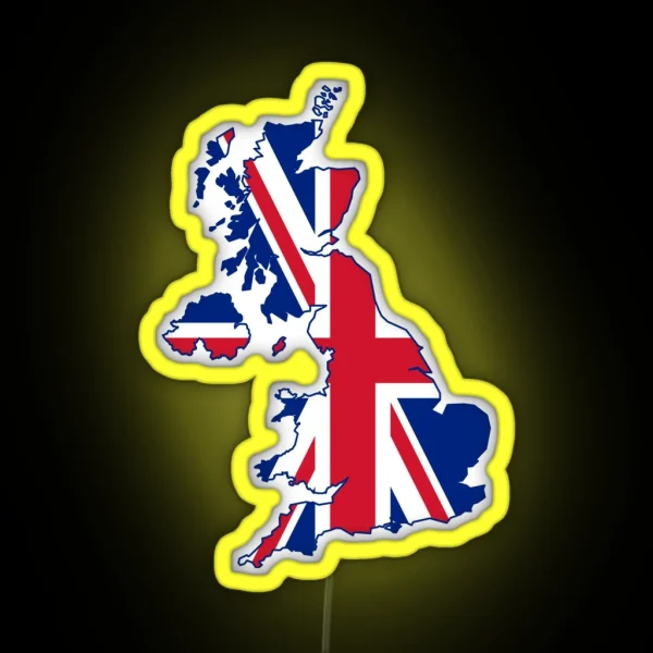 Flag Map Of The United Kingdom RGB Neon Sign