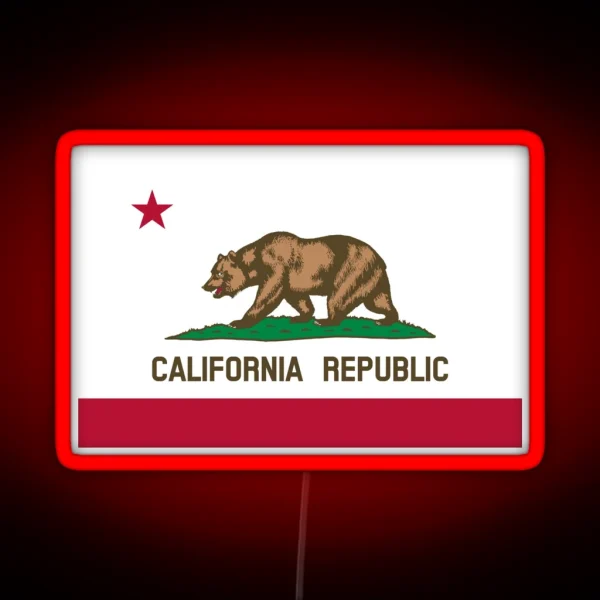 Flag Of California Republic CA Cali Californian Official State Flag USA RGB Neon Sign