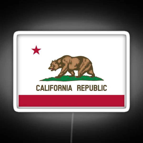 Flag Of California Republic CA Cali Californian Official State Flag USA RGB Neon Sign