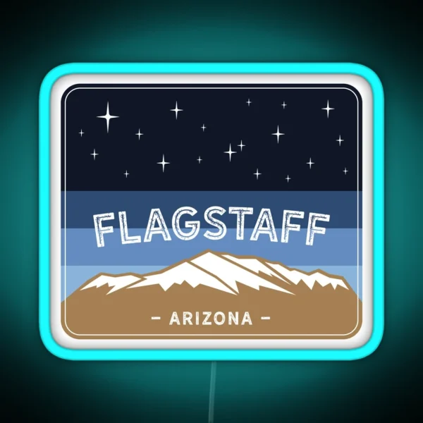 Flagstaff Arizona Mountain Landscape RGB Neon Sign
