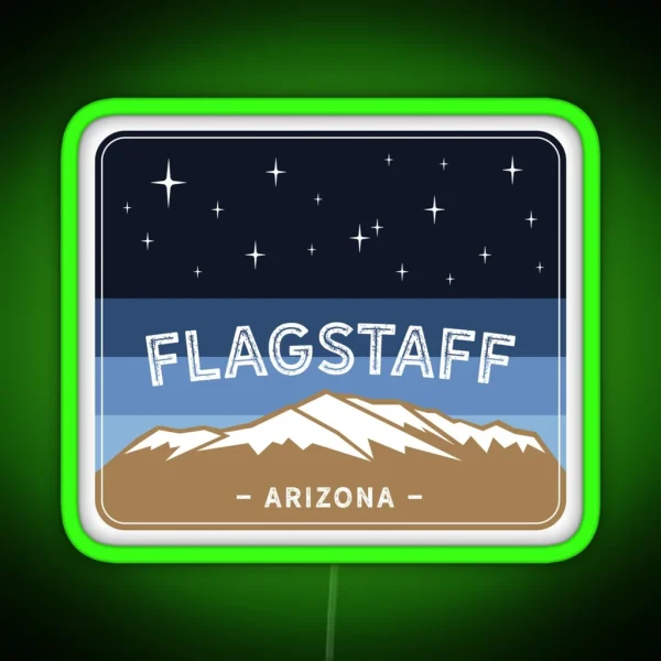 Flagstaff Arizona Mountain Landscape RGB Neon Sign