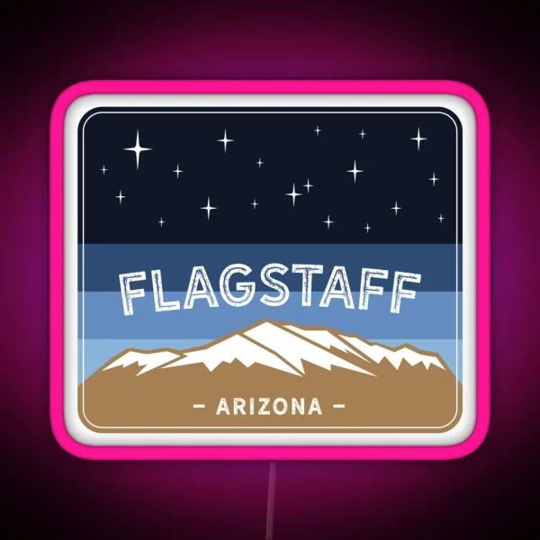 Flagstaff Arizona Mountain Landscape RGB Neon Sign