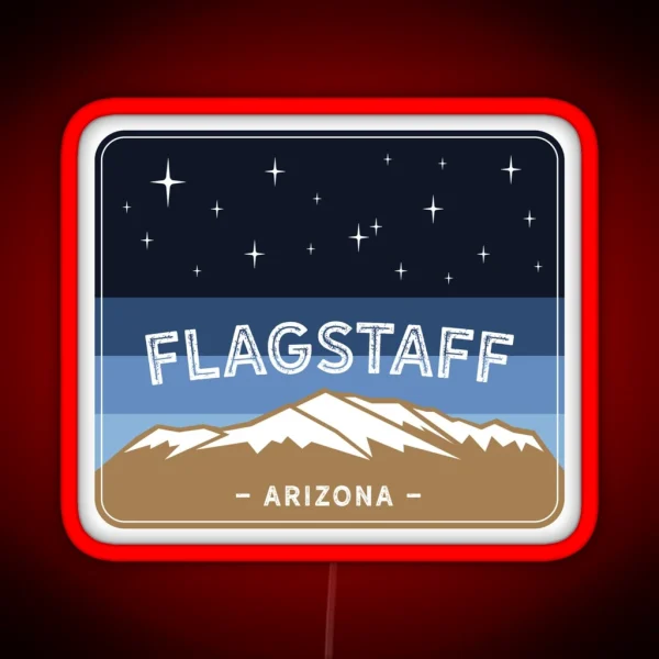 Flagstaff Arizona Mountain Landscape RGB Neon Sign