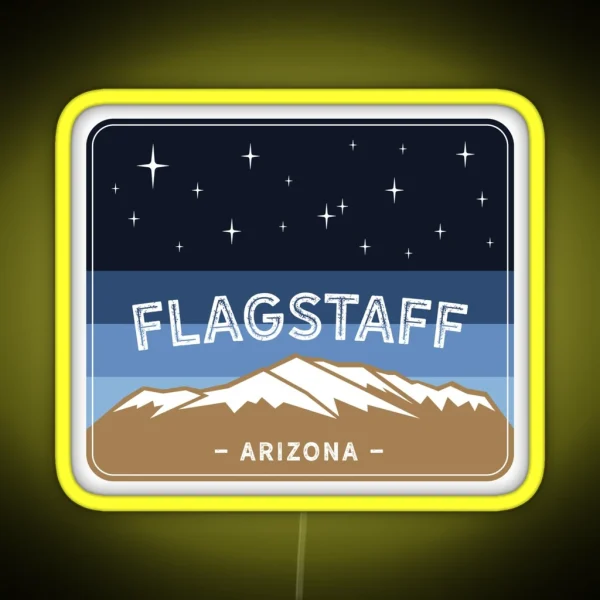 Flagstaff Arizona Mountain Landscape RGB Neon Sign