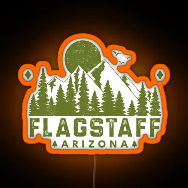 Flagstaff Arizona Mountain View RGB Neon Sign