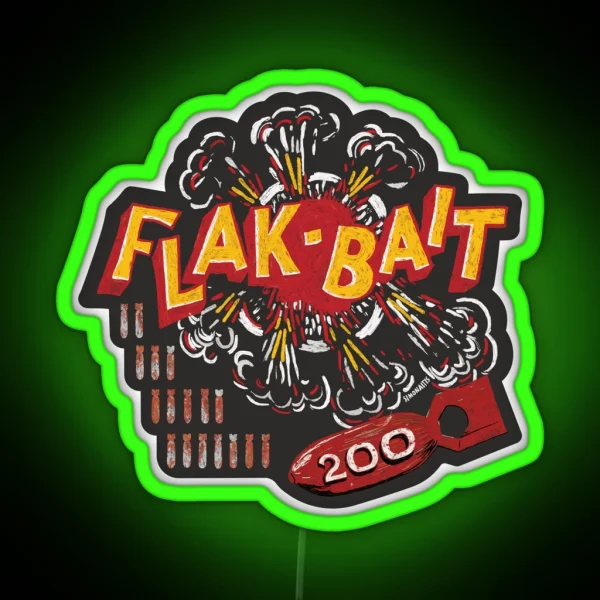 Flak Bait Nose Art RGB Neon Sign