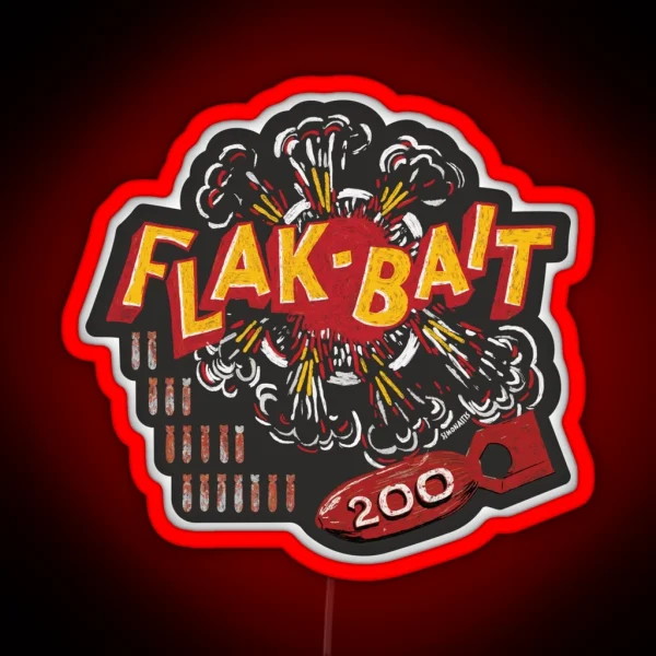 Flak Bait Nose Art RGB Neon Sign