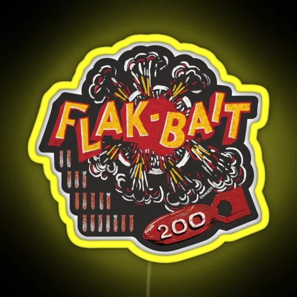 Flak Bait Nose Art RGB Neon Sign