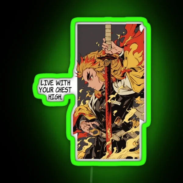 Flames Of Courage The Rengoku Spirit RGB Neon Sign