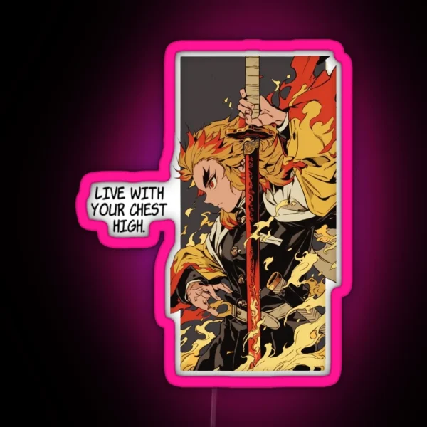 Flames Of Courage The Rengoku Spirit RGB Neon Sign