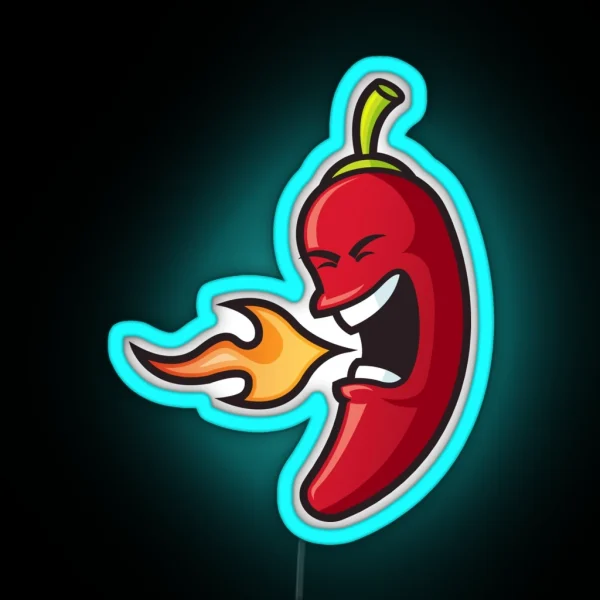 Flaming Chili Pepper RGB Neon Sign