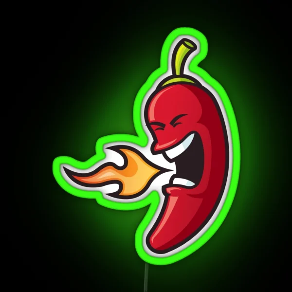 Flaming Chili Pepper RGB Neon Sign
