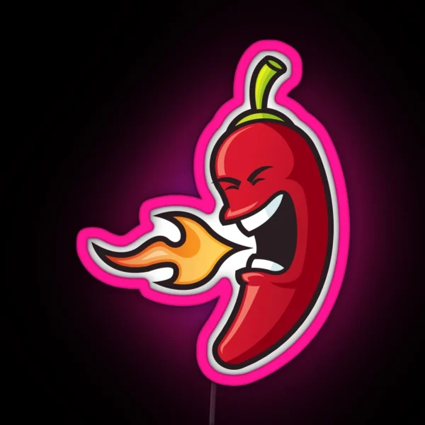 Flaming Chili Pepper RGB Neon Sign