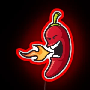 Flaming Chili Pepper RGB Neon Sign