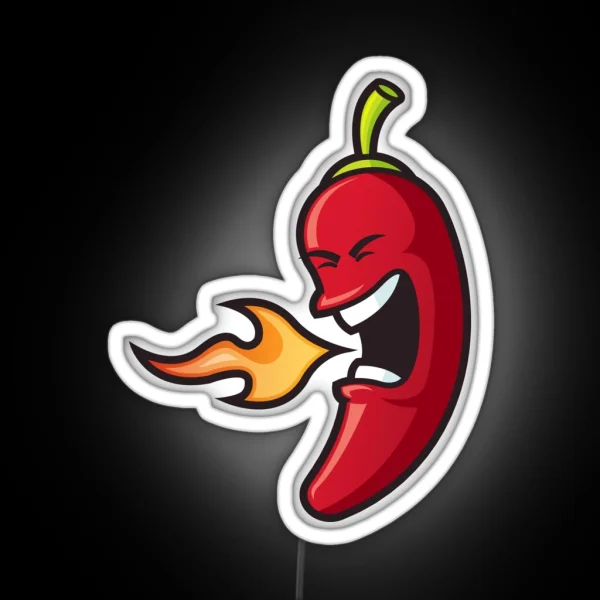 Flaming Chili Pepper RGB Neon Sign